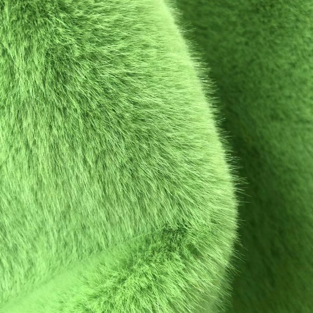 15MM imitación de arroz de mince de arroz azul de plata mince de pelo alto bajo abrigo abrigo de piel de moda tela de peluche