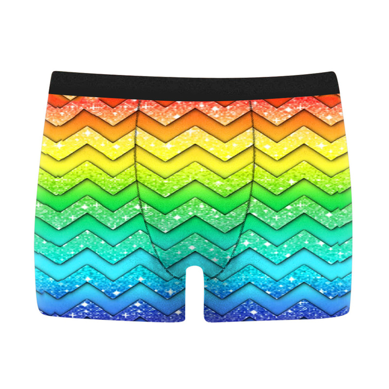 3D Printed Solid Color Mixed Pattern Men's Adult Underwear Shorts European and American Carnival Stretch Boxers Boxers