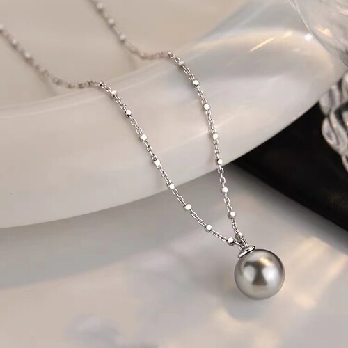 925 silver-plated pearl necklace for women new style hot collarbone chain high-end light luxury necklace