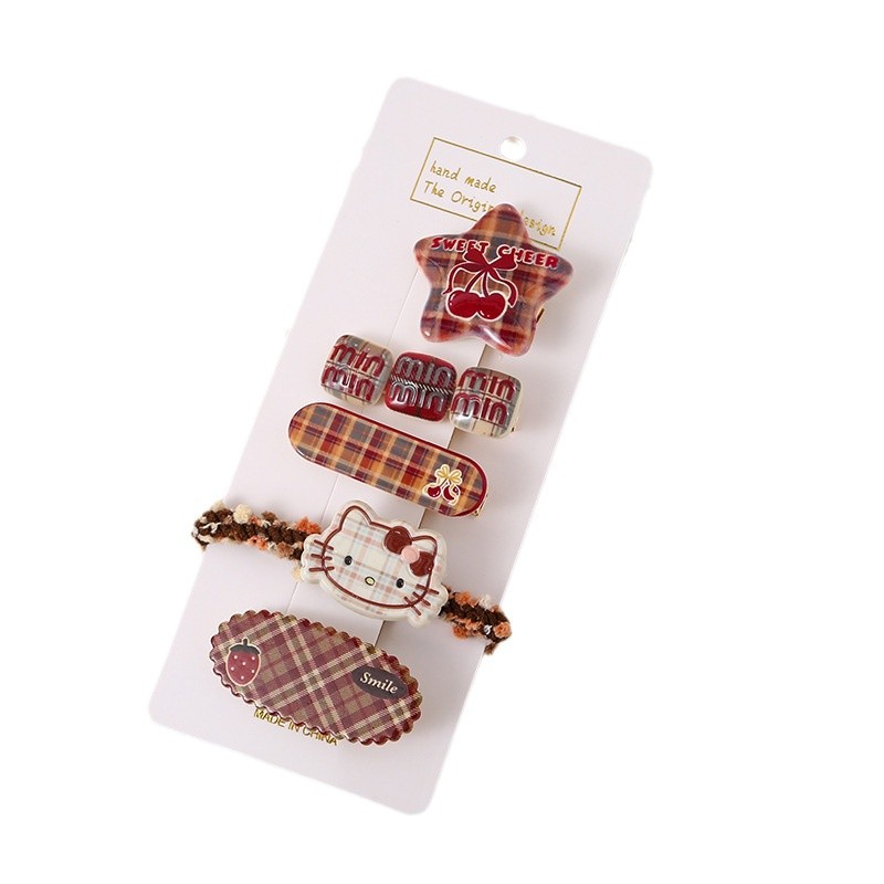 Clips de boca de pato para niños coreanos dulces y lindos cabello de cabello de arco de cuadrilátero clips de cabello de frangeo para el cabello rotos lateral clip