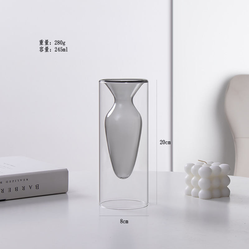 Jarrón gris de la flor de las lágrimas