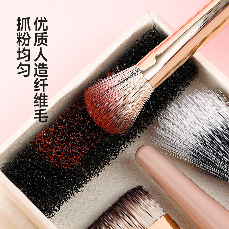 多功能折叠双头化妆刷套装粉底刷鼻影眼线刷唇刷全套刷子盒装便携|undefined