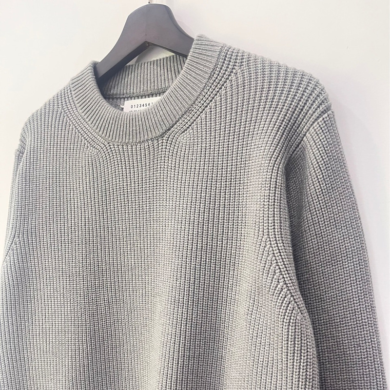 Majia Four-Corner 21Am Knit Sweater, Round Neck Pullover, Loose Sweater for Men and Women, Four-Corner Stitched Sweater, Couple Style, Simple