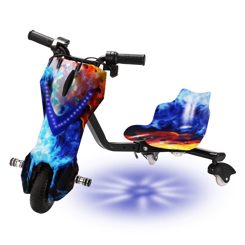 vehículo de deriva de tres ruedas, scooter eléctrico luminoso para niños, vehículo de juguete de cola de rotación, vehículo de equilibrio de alta potencia inteligente