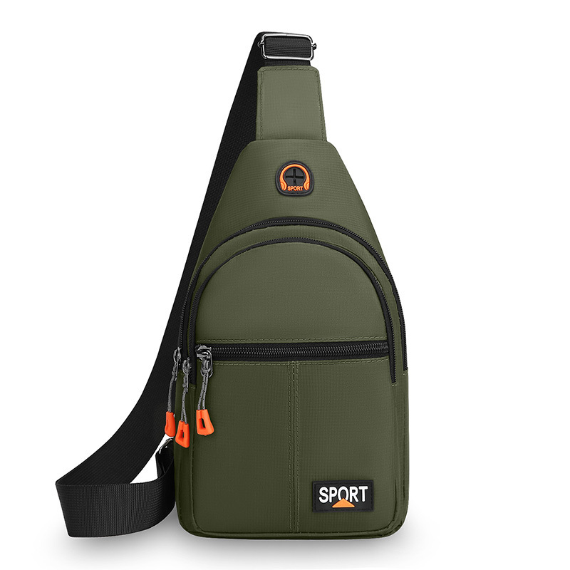 Bolsa de hombro simple ocio de gran capacidad, agujero de auriculares de almacenamiento multicapa, bolso de pecho portátil, bolso de transporte deportivo al aire libre