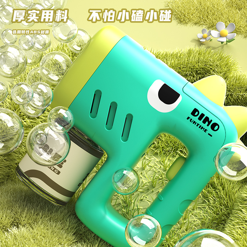 Juguete de los niños dibujos animados dinosaurio creativo forma linda burbuja eléctrica máquina con luz tiktok puesto supermercado