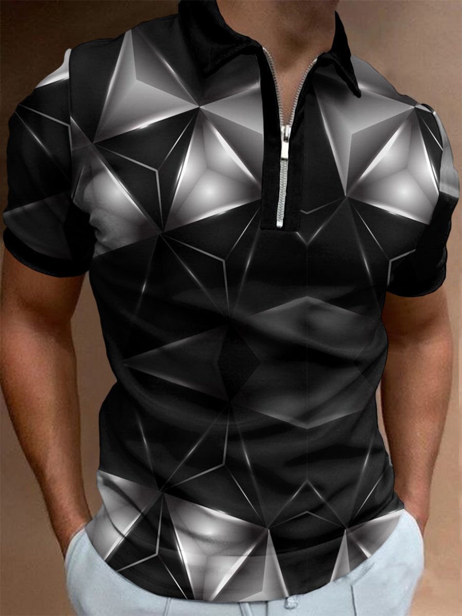 Camiseta Polo Casual de Manga Corta con Cuello Polo, Estilo Europeo y Americano, a Rayas Caqui, en Existencia, Popular en Europa y América