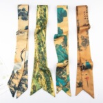 复古国风丝巾批发书画古风汉服水墨画飘带气质绑包袋长条发带装饰