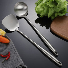 不鏽鋼長柄廚師炒勺加長加厚家用炒菜鏟勺飯店廚房專用防燙手柄勺