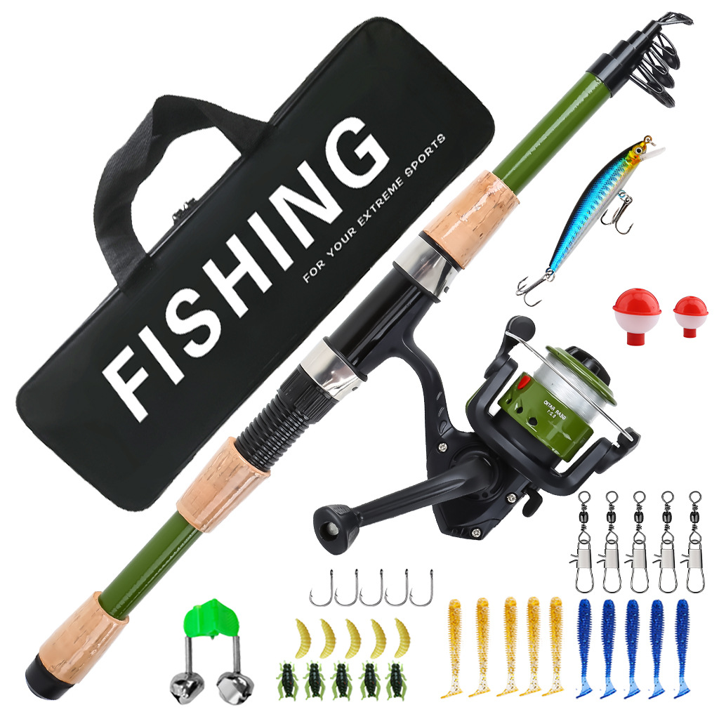 Cross-border fishing rod wholesale 1.8M lure rod fishing gear set, retractable fishing rod, available for Amazon and Mercado Libre