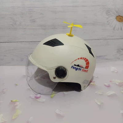 women's battery motorcycle four seasons – Motosiklet kaskı (dəbilqə) - harley-model-off-white-transparent-short-yellow-windmill-adult-instrument-sticker