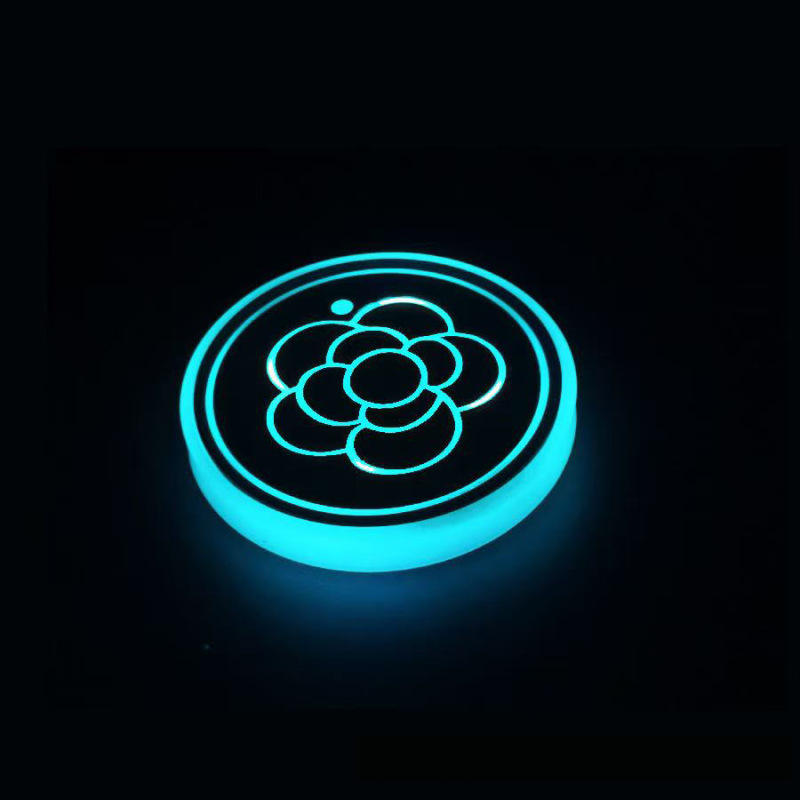 車の LED 発光ウォーターコースター カラフルな装飾ライト 車の三角窓雰囲気ライト USB 充電式滑り止めコースターライト|undefined
