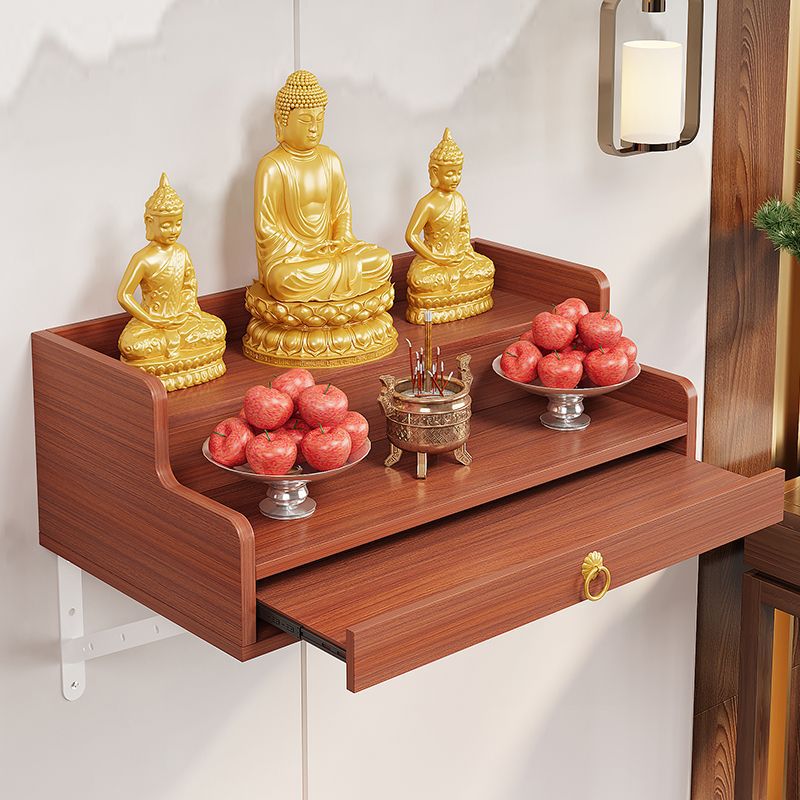 Modern Household God of Wealth Altar Hanging Cabinet Ladder Buddha Cabinet Guanyin Display Rack Altar Household Buddhist Niche Wall-Mounted