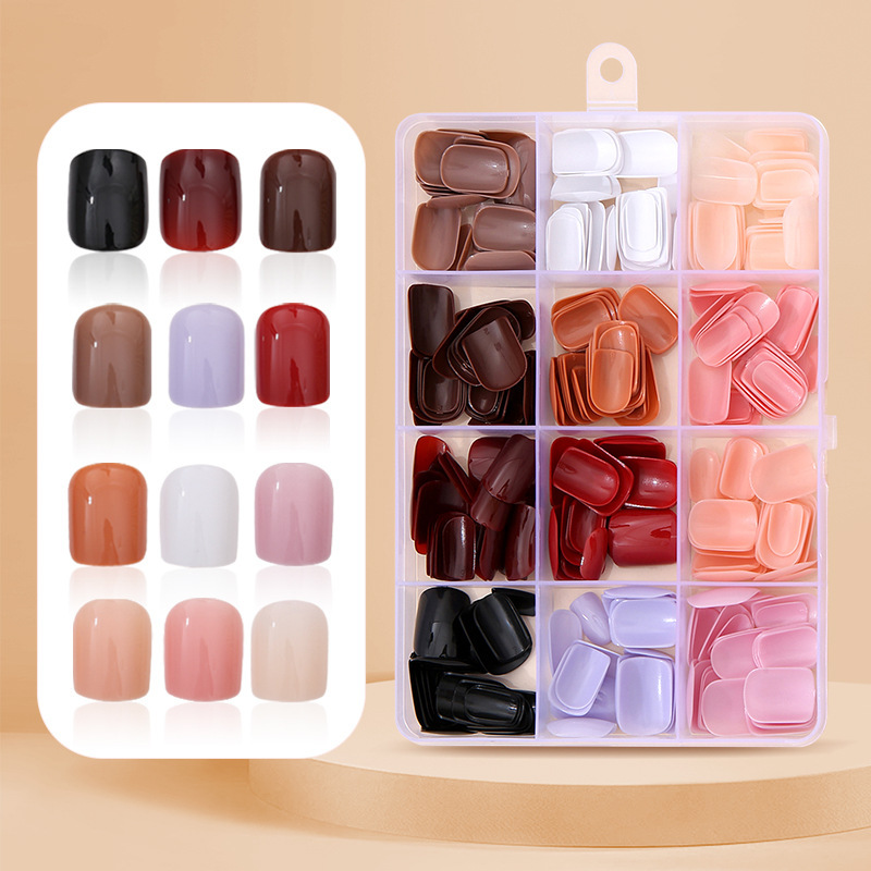 Manicure Pieces Solid Color Nail Pieces Cross-border Amazon Supply Nail Patch 12 Color Boxed Bright Nail Pieces 288 Pieces Manicure Pieces Solid Color Nail Pieces Cross-border Amazon Supply Nail Patch 12 Color Boxed Bright Nail Pieces 288 Pieces