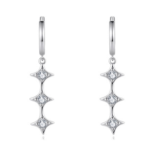 Step into the Hot-Selling European and American C-Ring Long Tassel Moissanite S925 Sterling Silver Earrings Accessible Luxury Full Starburst Earrings for Women