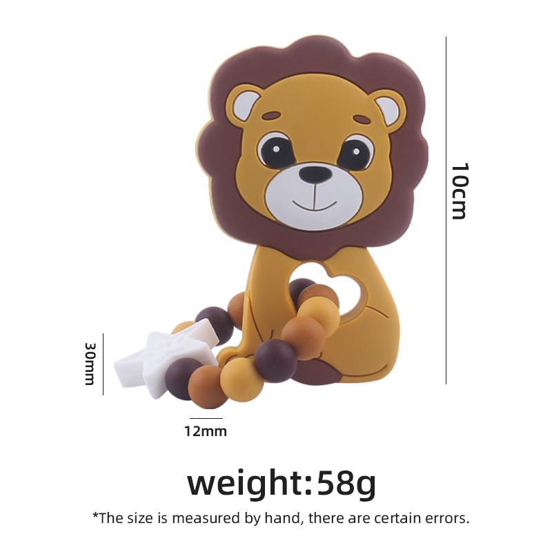 Suministros para bebés de dibujos animados animal León perro mordedor creativo bebé de silicona mordedura molar teether pulsera juguete