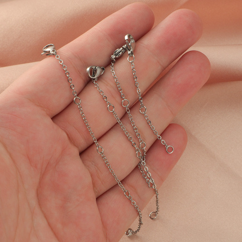 Cross-border new stainless steel chain jewelry accessories DIY hanging lobster clasp multi-specification adjustable small tail pendant tail chain