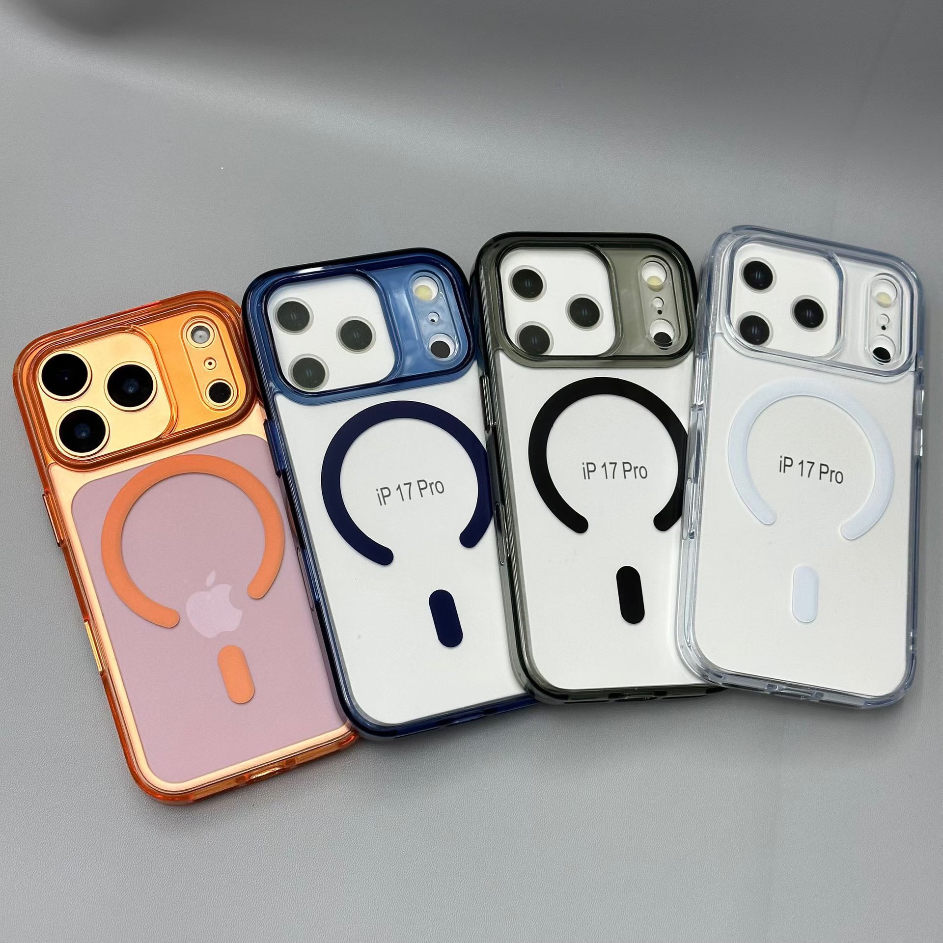 Aplicable para iPhone17 con botón capacitivo magnético para teléfono móvil Apple 17 Promax transparente esmerilado 2 en 1 image 4