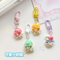 Drinking milk Spongebob keychain cute sweet girl Japanese pendant ins cartoon bestie gift jewelry