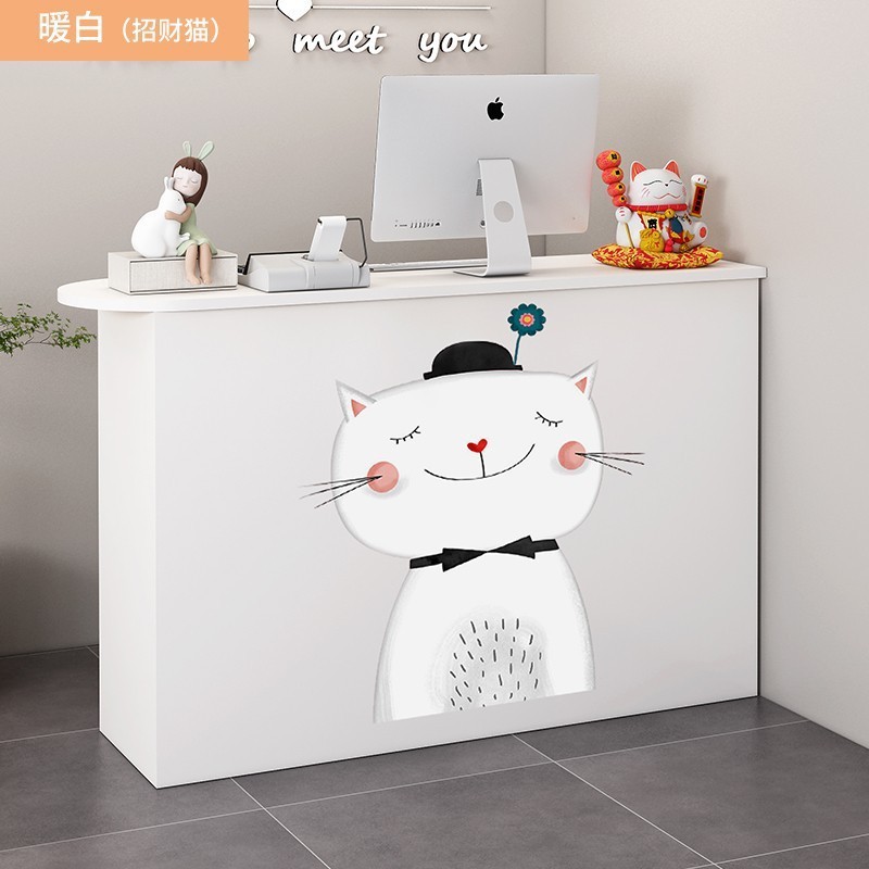 따뜻한 흰색 행운의 고양이