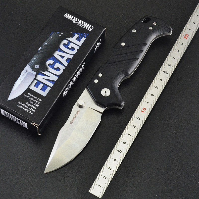厂家直销亚马逊速卖通冷钢Engage户外z折叠刀G10柄野营小刀战术刀
