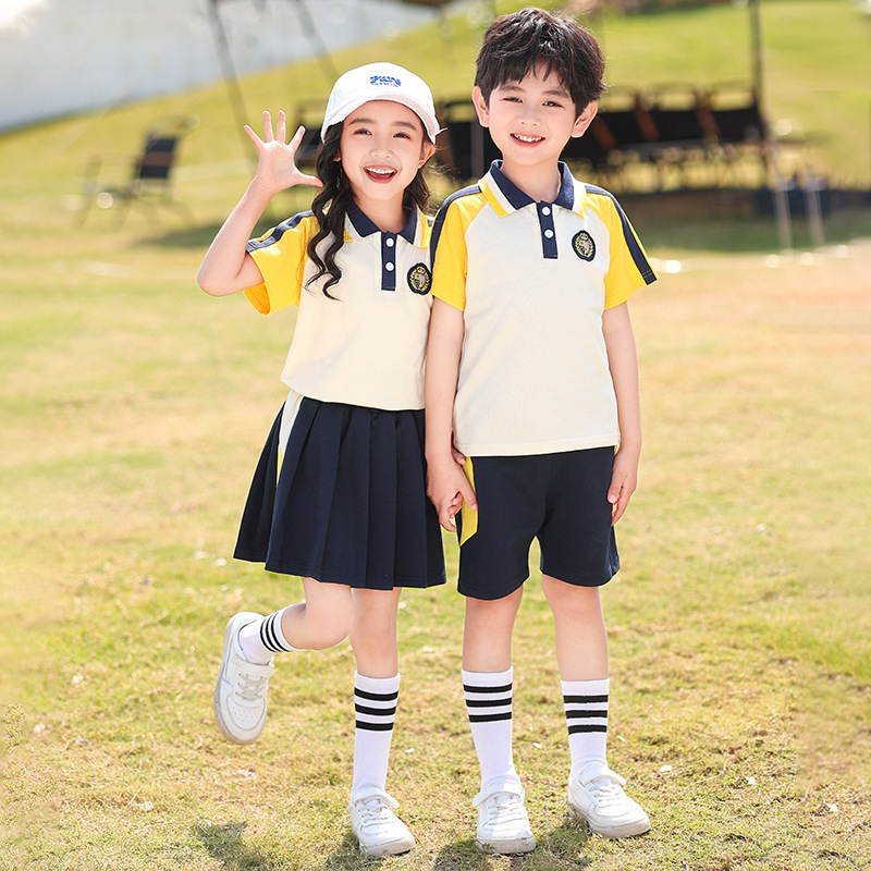 幼兒園園服新款小學生校服套裝寬鬆運動裝班服三件套老師服夏季款