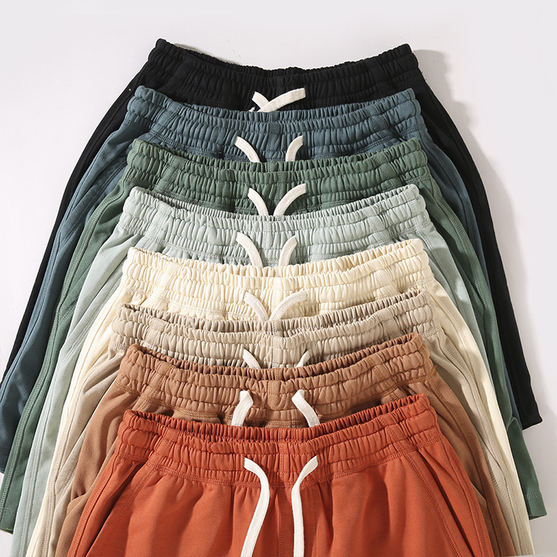 350g Heavyweight Cotton Short Sweatpants Drawstring Loose Casual Pants Pure Color Men's Sports Casual Shorts for Women 350g Heavyweight Cotton Short Sweatpants Drawstring Loose Casual Pants Pure Color Men's Sports Casual Shorts for Women