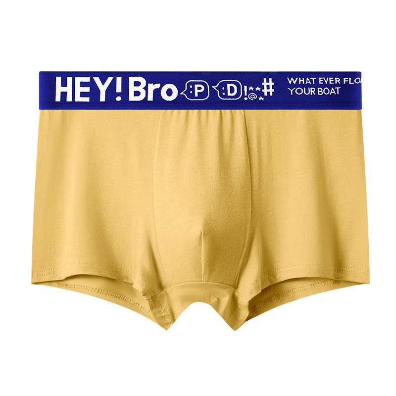 Algodón puro simple ropa interior de hombre marca de moda contraste color niños Boxer shorts Mediados de cintura suelta cómoda juventud Boxer shorts