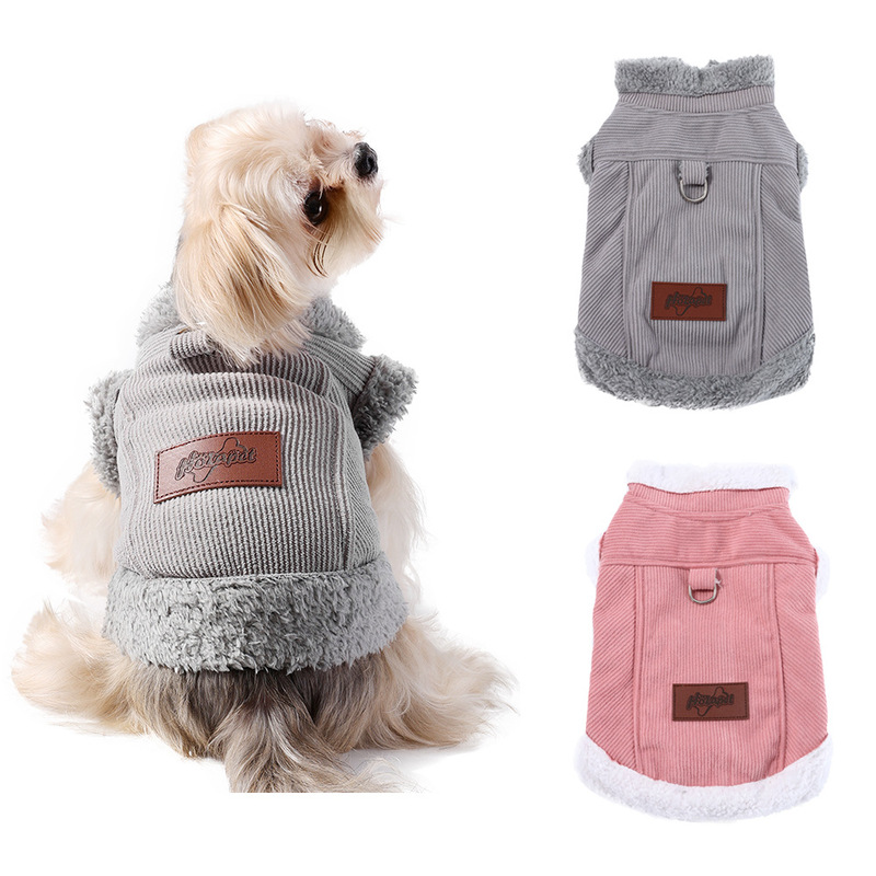 Cross-Border Pet Dog Clothes Autumn and Winter Velvet Thickened Warm Cashmere Jacket Small and Medium-Sized Dog Clothing Vest Factory Cross-Border Pet Dog Clothes Autumn and Winter Velvet Thickened Warm Cashmere Jacket Small and Medium-Sized Dog Clothing Vest Factory
