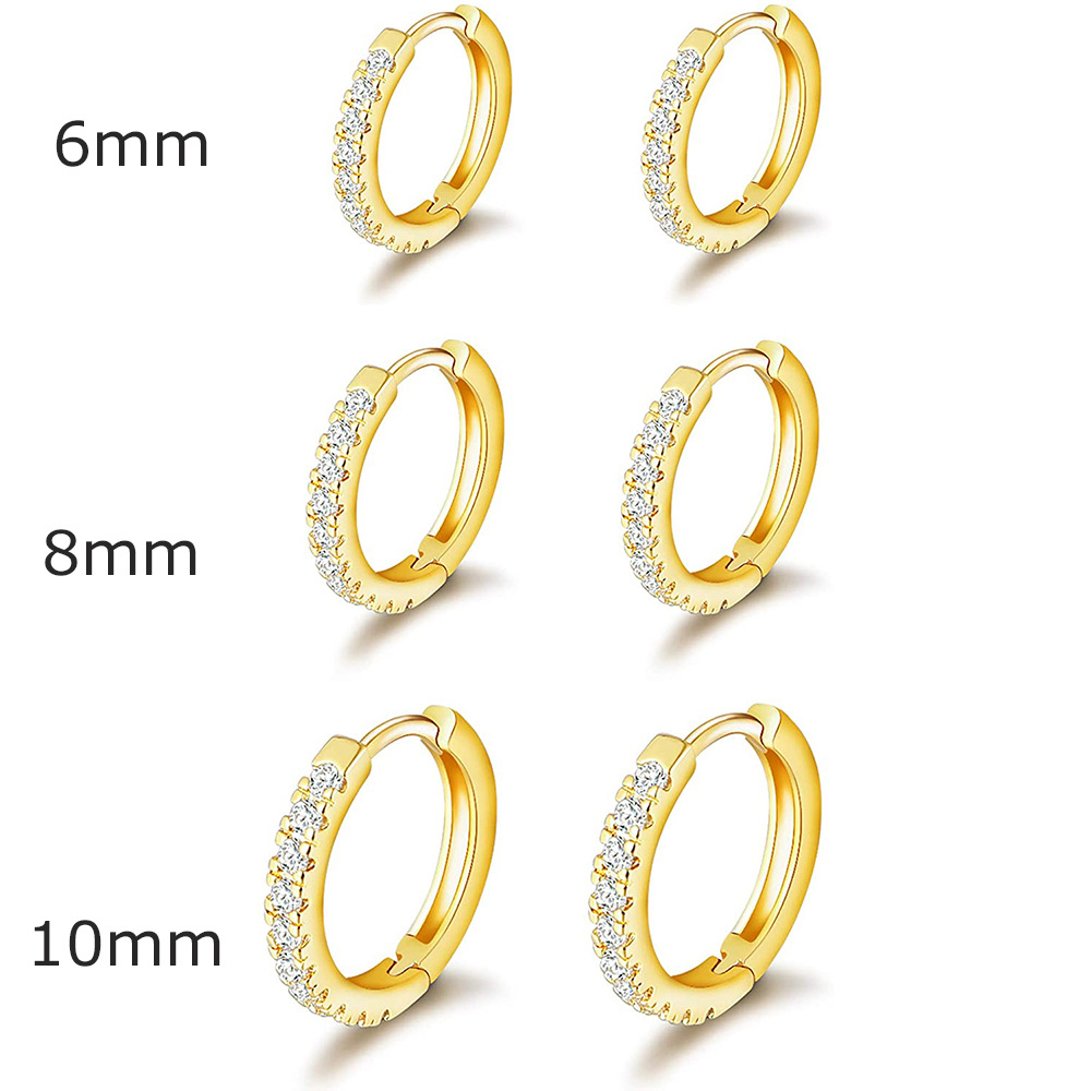 Hoop Earrings Classification 1 Piece Simple Style Geometric Inlay Copper Zircon Hoop Earrings