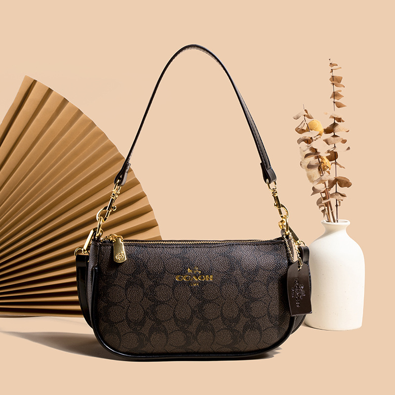 Hong Kong Style Trendy Brand Textured Soft Leather Monogram Underarm Bag 2026 New French Versatile Shoulder Bag Retro Women's Bag