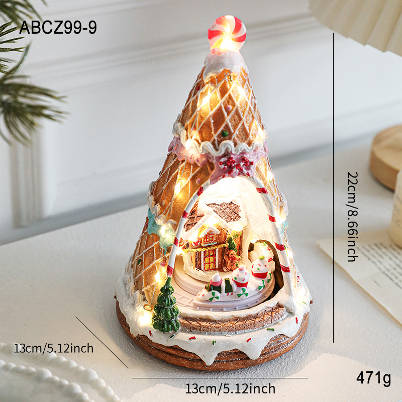 Caja de música de la casa de nieve del tren giratorio (aplicable a batería #7 + USB)