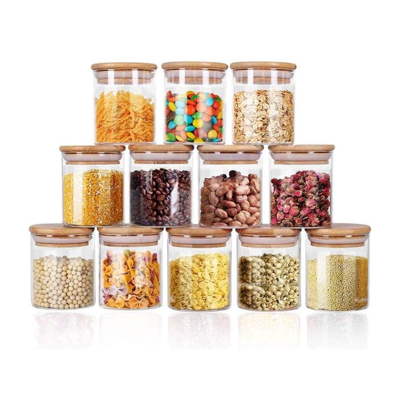 创意家居玻璃储物罐套装厨房整理收纳密封罐12件套珍珠棉包装