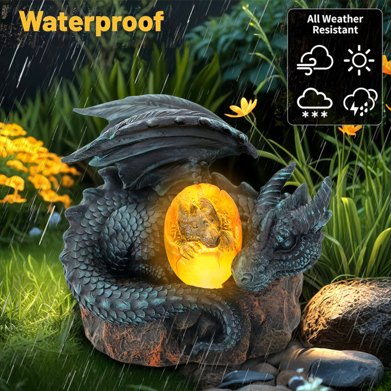  Goodies to Protect the Dragon Egg Resin Dragon Statue Solar Ornaments Creative Outdoor Courtyard Garden Decorations