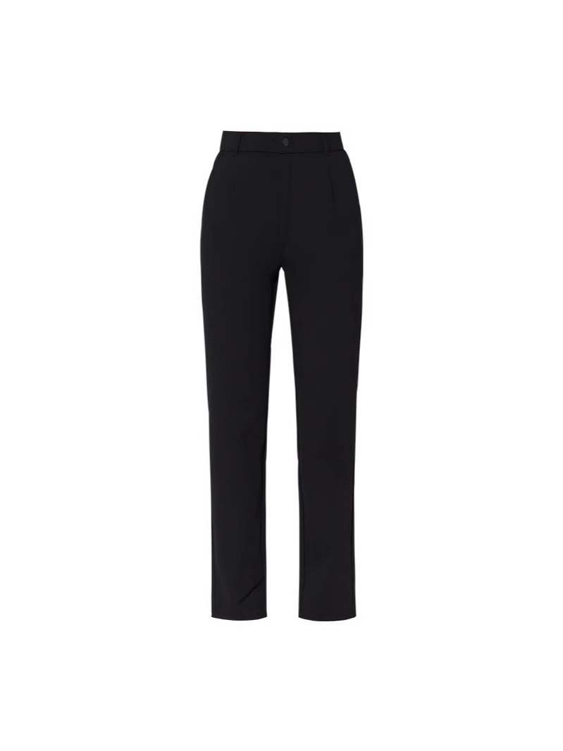 大きいサイズの女性用スーツパンツ、ハイウエストで伸縮性があり、着痩せ効果のある秋冬用ストレートレッグ通勤カジュアルパンツ、裏起毛スモーキーパンツ