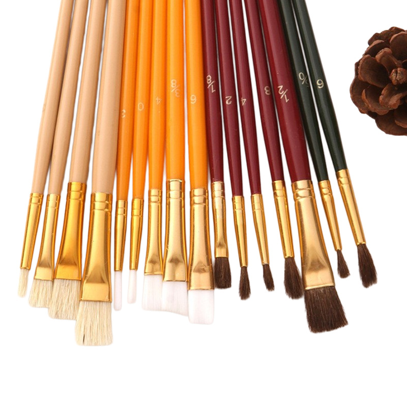 Cepillo de escritura cepillo al por mayor 25 multifuncional pintura al óleo cepillos traje estudiante arte pintura al óleo suministros básicos
