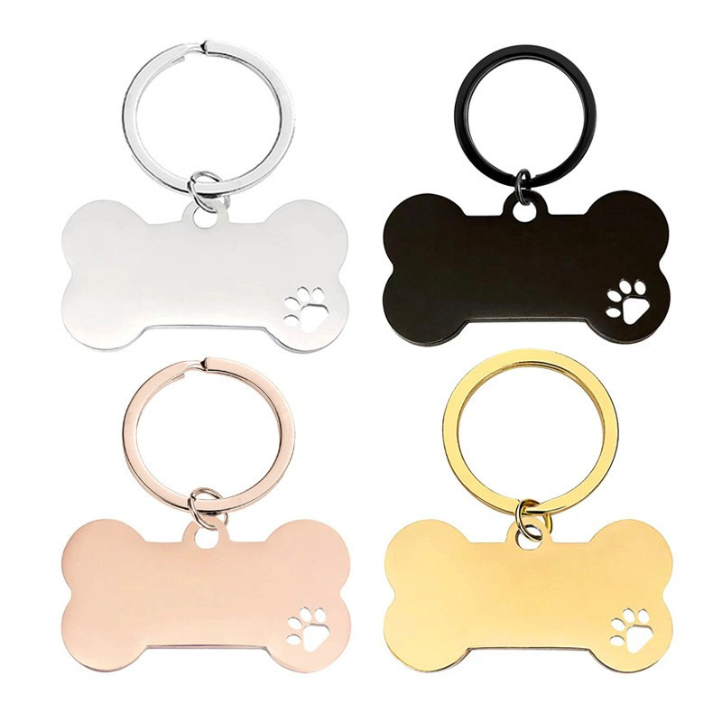 Key Chain cross-border blank material advertising logo Hollow Pet pendant bone dog tag lettering metal key chain Key Chain cross-border blank material advertising logo Hollow Pet pendant bone dog tag lettering metal key chain