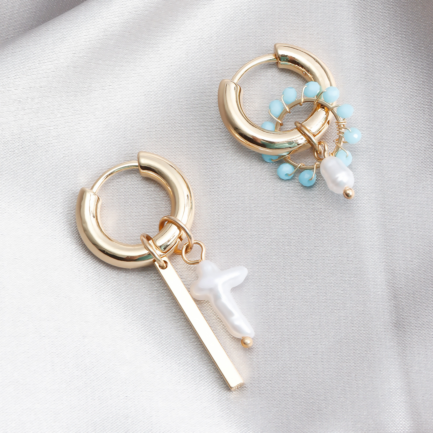 10g Weight Alloy Ear Needle Material Earrings Classification 1 Pair Quantity Holiday, Daily Occasion Alloy Material Geometric, Cross Pattern Women's Gender Plating Design Casual, Simple Style Style 1 Pair Casual Simple Style Geometric Cross Plating Alloy Earrings 22