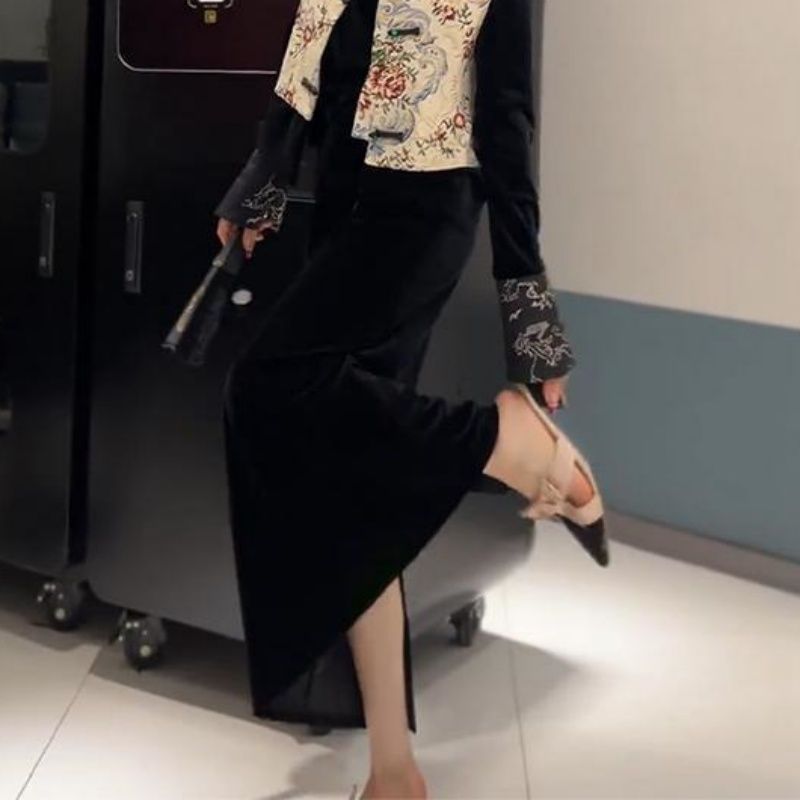套装女2025春季新款高级感新中式国风盘扣马甲外套+连衣裙两件套|undefined