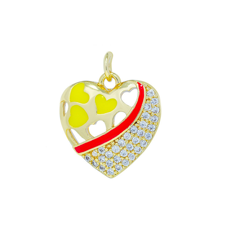 5g Weight Pendant Jewelry Making Type 17*18.8mm Jewelry Making Size Zircon Inlay Material DIY Jewelry Accessories Classification 1 Piece Quantity Copper Material Heart Shape Pattern Plating Design Simple Style Style 1 Piece 17*18.8mm Copper Zircon Heart Shape Pendant 7