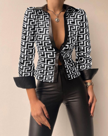 WOLFF Long-Sleeve Patchwork Blouse 11