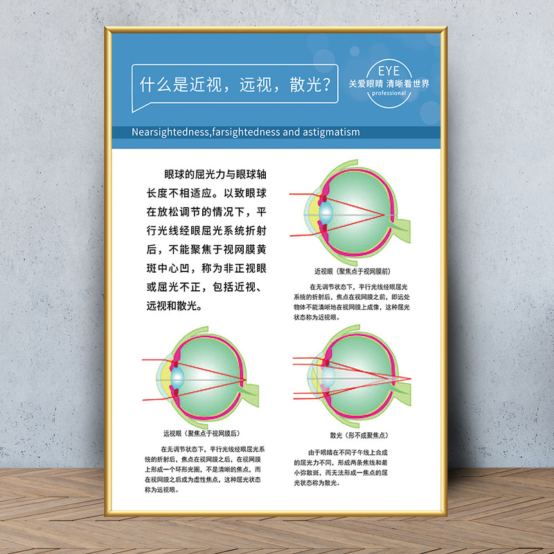 眼鏡店の壁面装飾画眼科病院は目の構造を描いています。|undefined