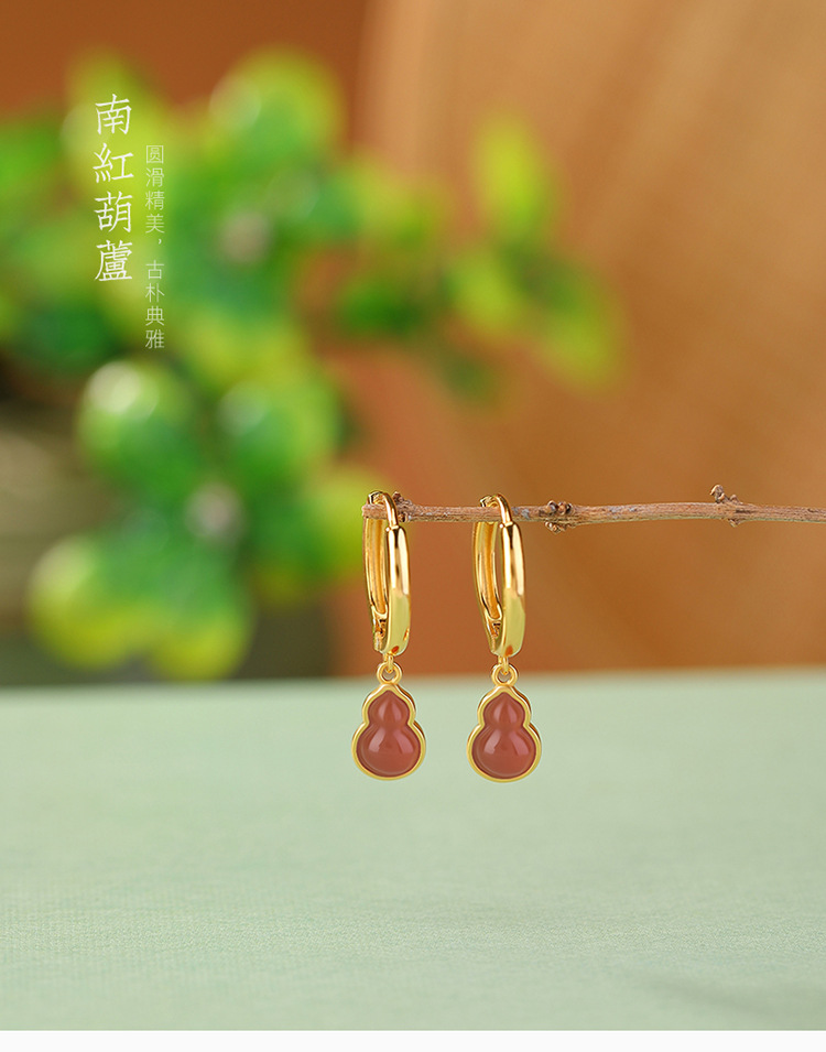 Bông tai bầu Fulu cổ điển bạc S925 dễ phối đồ — Kiểu màu bạc chi tiết 1