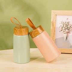 Korean Mini Creative Wood Texture Stainless Steel Insulated Cup Logo Printing Engraving Activity Gift Large Bell Water Cup