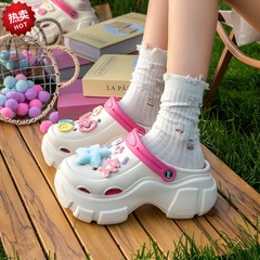 拖鞋女2024新款踩屎感厚底兩穿增高防滑透氣不臭腳拖鞋家居批發