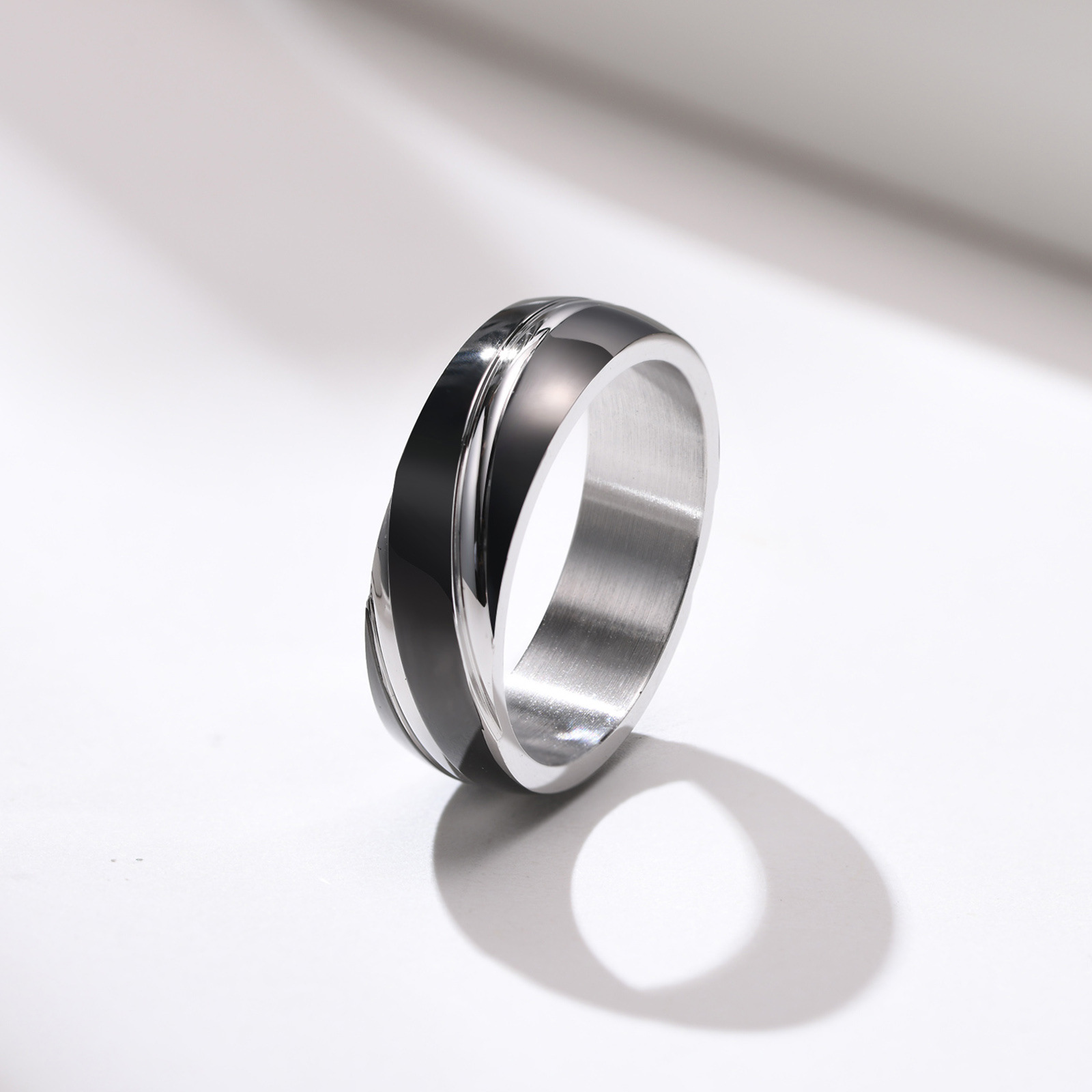 6g Weight Rings Classification 5, 6, 7 Ring Size Daily Occasion Stainless Steel Material Geometric Pattern Men'S Gender Plating Design Simple Style Style Simple Style Geometric Stainless Steel Rings Plating Stainless Steel Rings 13