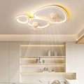 极简客厅吸顶灯现代简约可摇头风扇灯新款创意设计电扇一体卧室灯