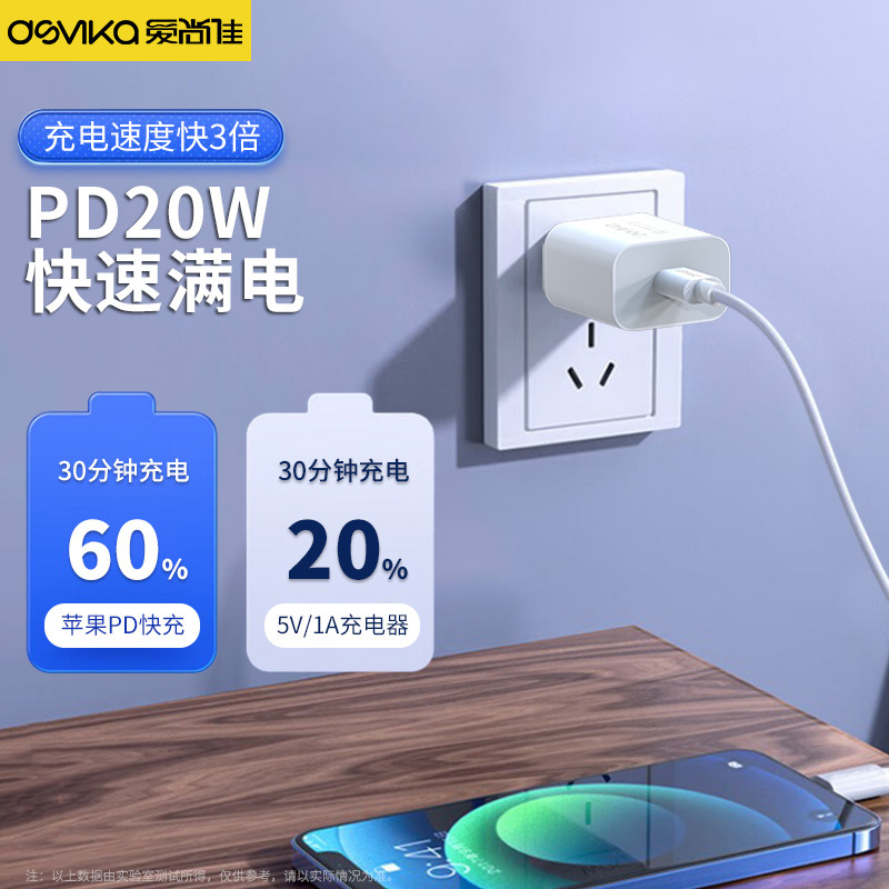 PD充电头智能安全快充PD20W插头适用于iPhone系列厂家批发