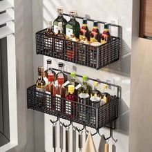 厨房置物架壁挂收纳放调料葱放姜蒜架子多功能墙上沥水菜篮免打孔