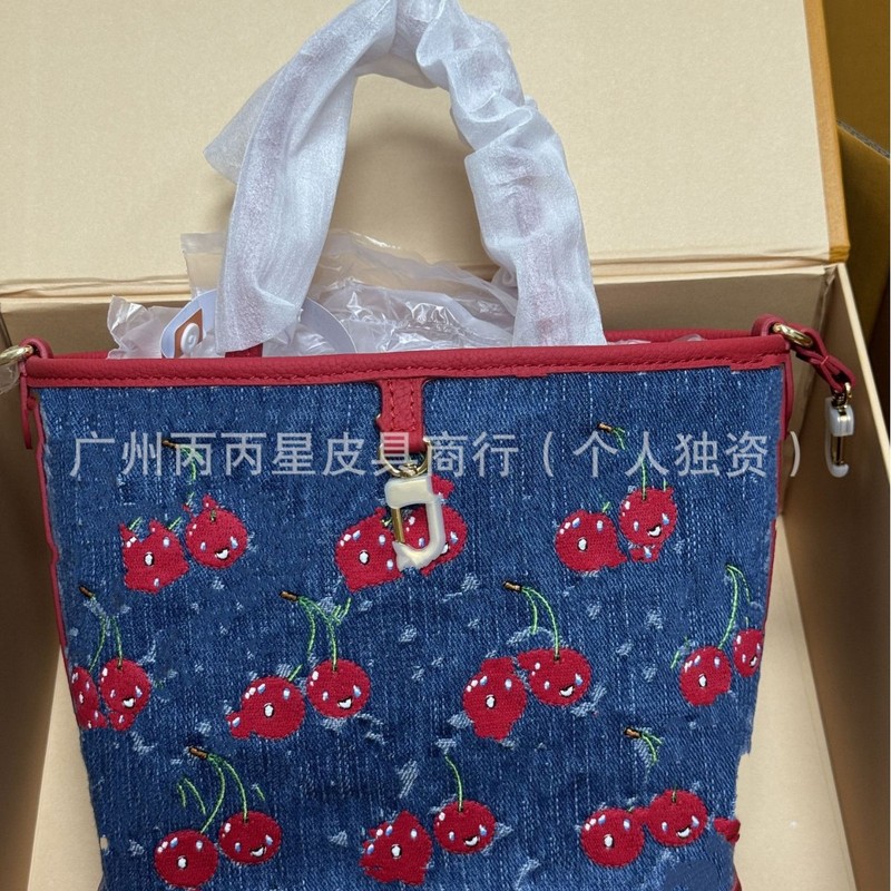 25s 新品 ネバーフルBB 村上隆 チェリーバッグ ネバーフル インサイドアウト BB デニムバッグ|undefined